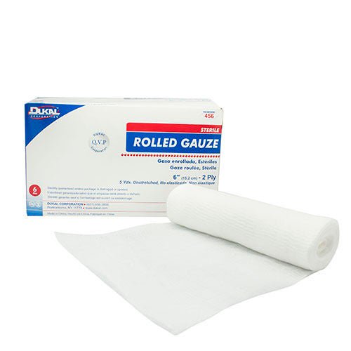 Dukal Conforming Bandage 6 Inch x 5 Yard Sterile 2-Ply Cotton Roll