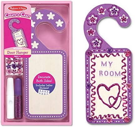 Melissa and Doug Create-A-Craft Wooden Door Hanger Kit – Paint & Decorate DIY Craft, Purple, Ages 4+