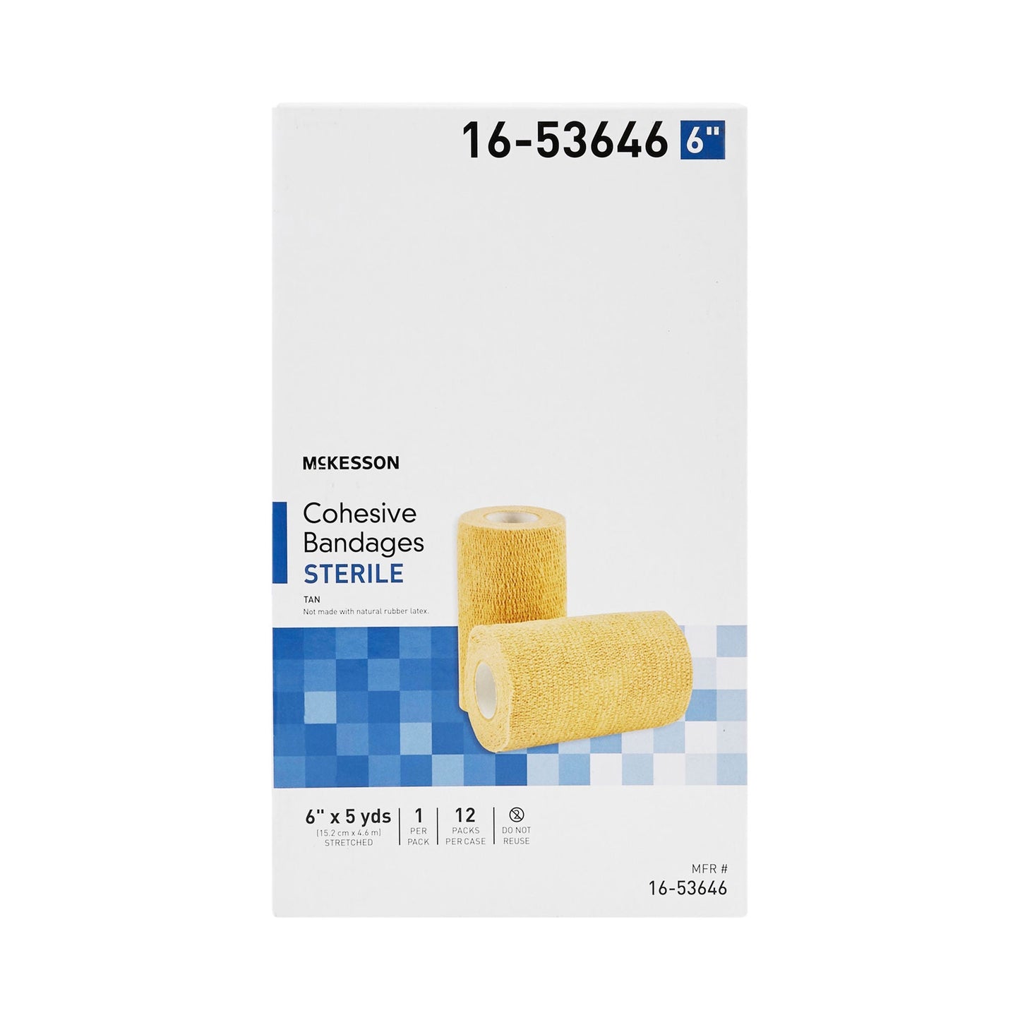 McKesson Cohesive Bandage 6 Inch x 5 Yard Sterile Self-Adherent Standard Compression
