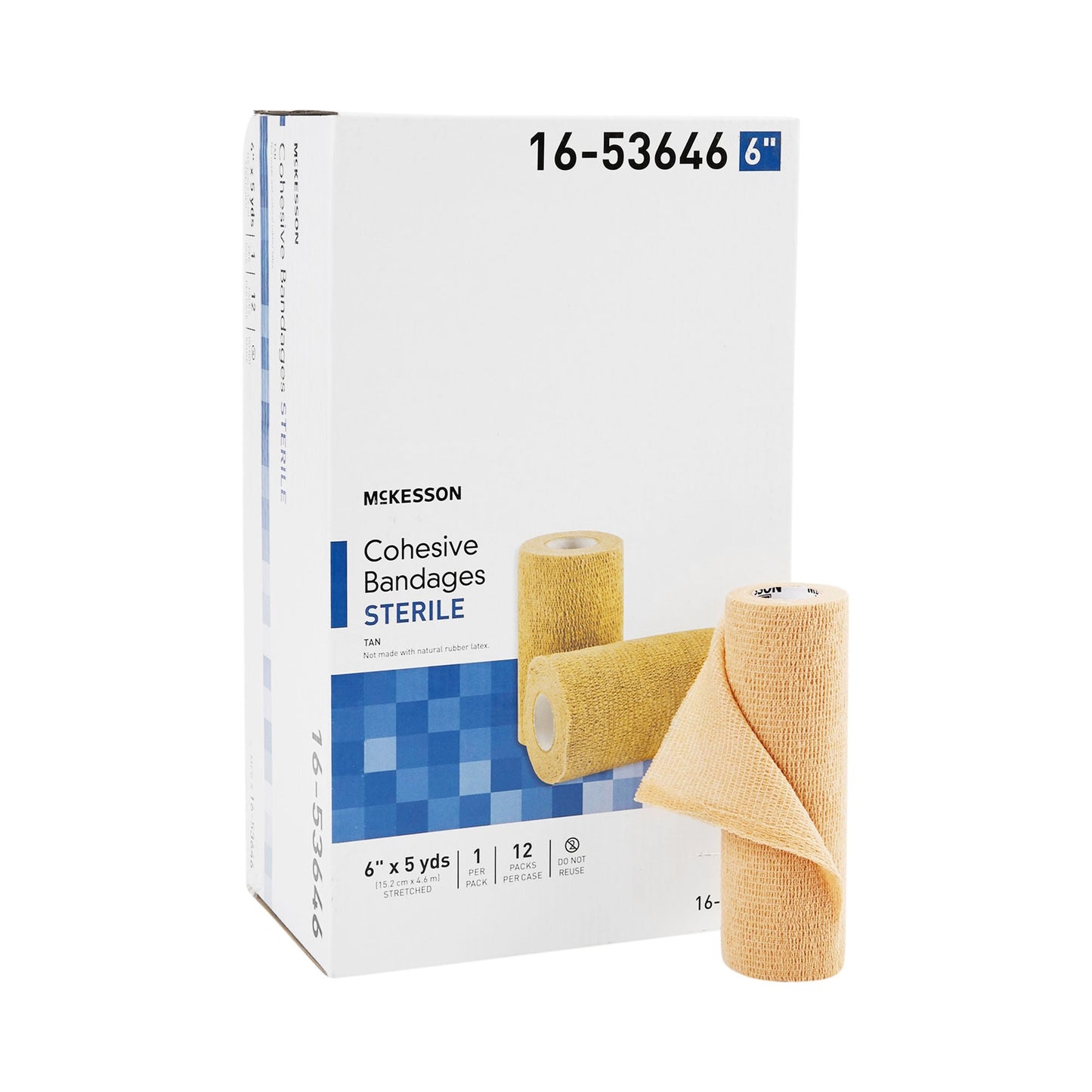 McKesson Cohesive Bandage 6 Inch x 5 Yard Sterile Self-Adherent Standard Compression