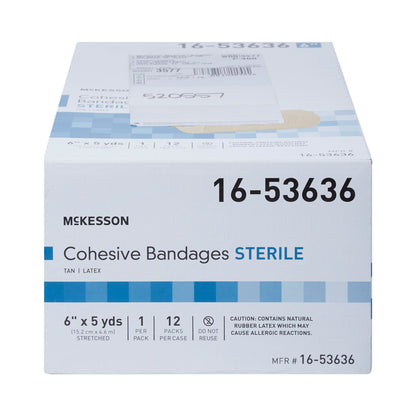 McKesson Cohesive Bandage 6 Inch x 5 Yard Sterile Self-Adherent Standard Compression with Latex