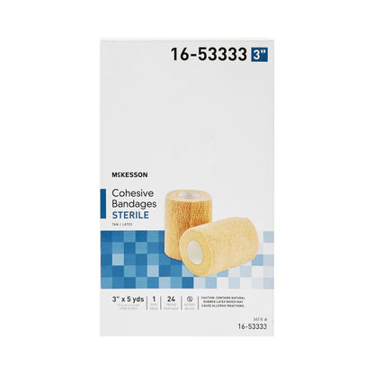 McKesson Cohesive Bandage 3 Inch x 5 Yard Sterile Self-Adherent Standard Compression with Latex