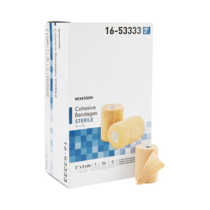 McKesson Cohesive Bandage 3 Inch x 5 Yard Sterile Self-Adherent Standard Compression with Latex