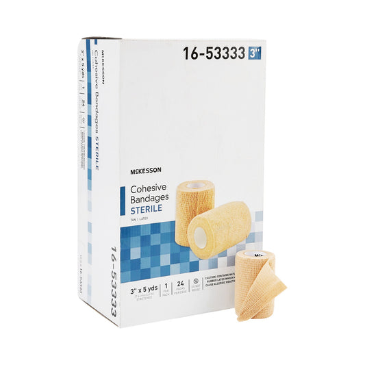 McKesson Cohesive Bandage 3 Inch x 5 Yard Sterile Self-Adherent Standard Compression with Latex