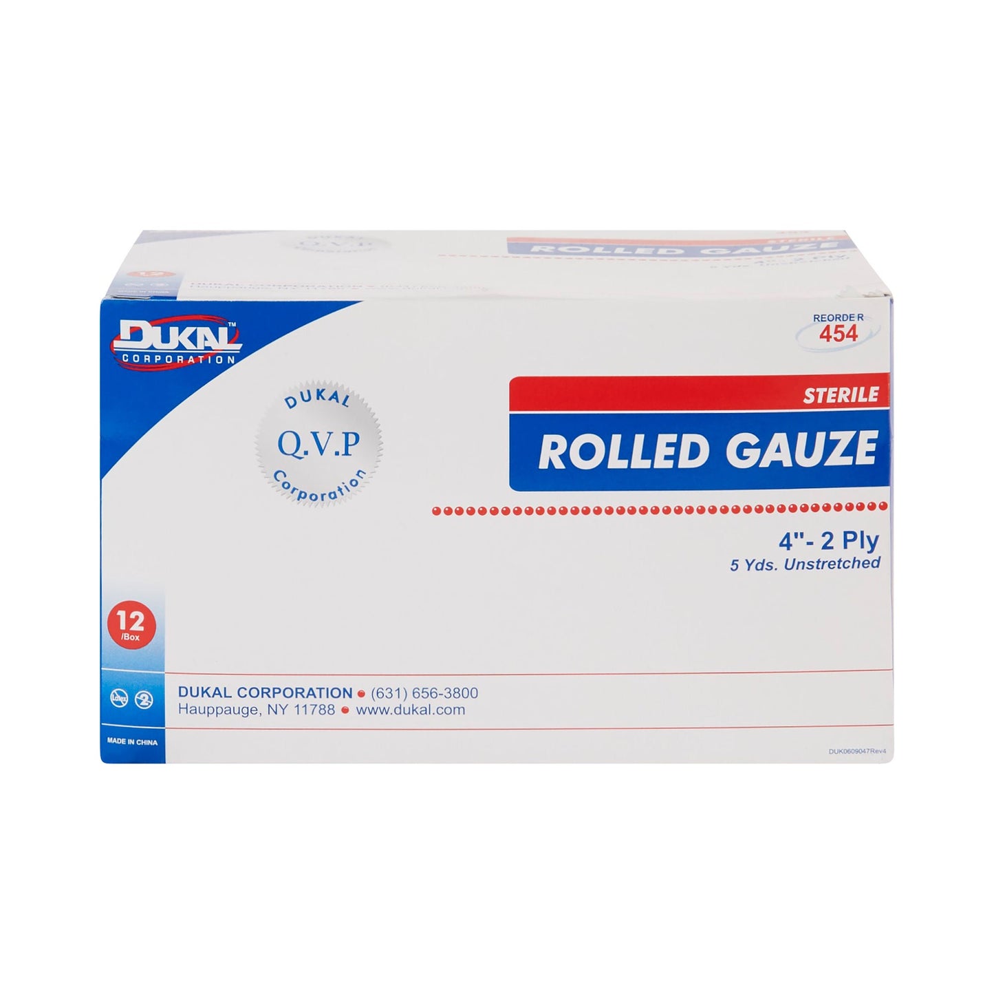 Dukal Conforming Bandage 4 Inch x 5 Yard Sterile 2-Ply Cotton Roll