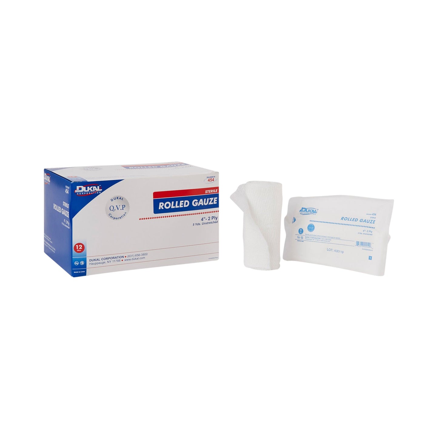 Dukal Conforming Bandage 4 Inch x 5 Yard Sterile 2-Ply Cotton Roll