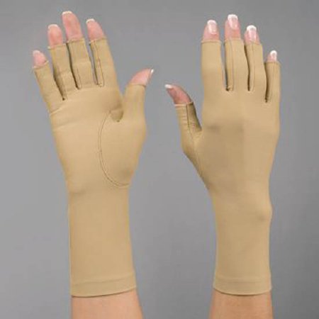 Compression Glove Rolyan Open Finger Medium Over-the-Wrist Length Right Hand Lycra / Spandex