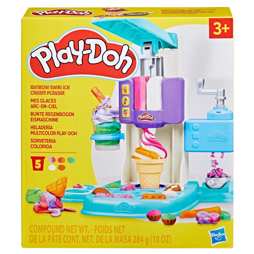 Play-Doh Rainbow Swirl Ice Cream Playset for Kids – Creative Pretend Ice Cream Maker Toy