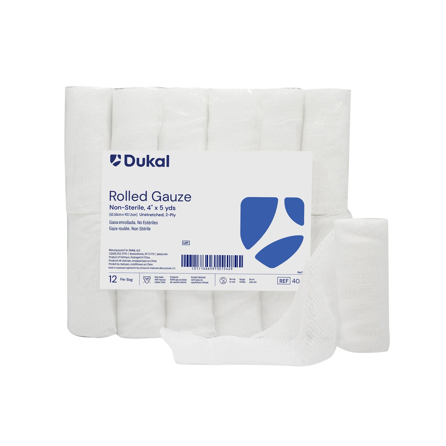 Dukal Conforming Bandage 4 Inch x 5 Yard 2-Ply NonSterile