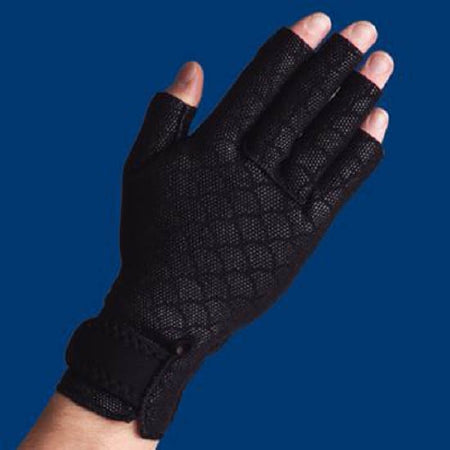 Arthritis Gloves Thermoskin Open Finger Small Over-the-Wrist Length Hand Specific Pair Neoprene / Nylon / Polyester / Rubber Foam