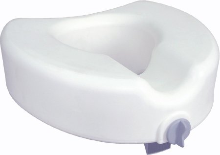 Raised Toilet Seat Premium 4-1/2 Inch Height White 300 lbs. Weight Capacity