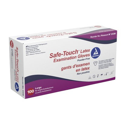 Exam Glove Safe-Touch NonSterile Latex Standard Cuff Length Fully Textured Ivory Not Rated