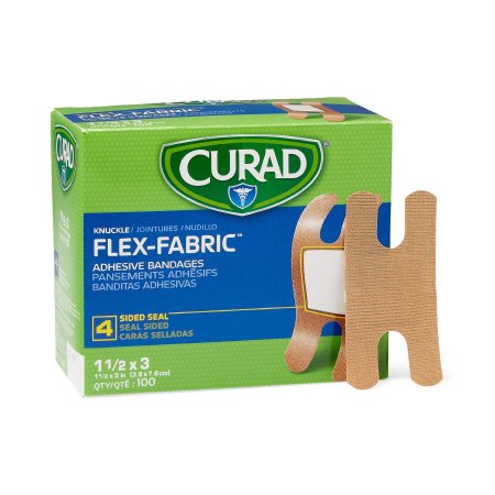 Adhesive Strip Comfort Cloth 1-1/2 X 3 Inch Plastic Knuckle Tan Sterile