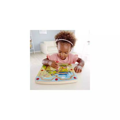 Hape Construction & Number Maze – Magnetic Counting and Vehicle Learning Board