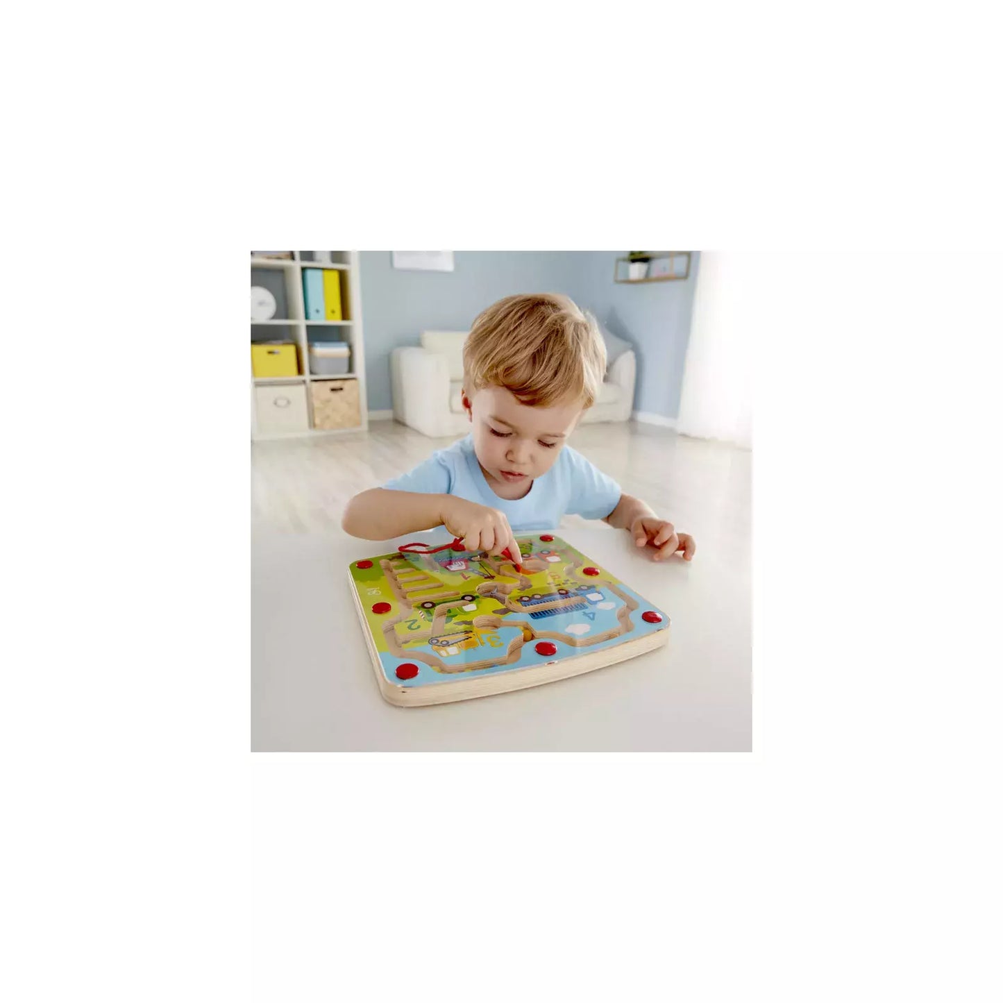 Hape Construction & Number Maze – Magnetic Counting and Vehicle Learning Board