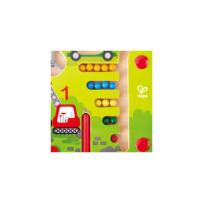 Hape Construction & Number Maze – Magnetic Counting and Vehicle Learning Board