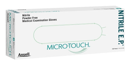 Exam Glove Micro-Touch Nitrile E.P. NonSterile Nitrile Extended Cuff Length Textured Fingertips Blue Chemo Tested