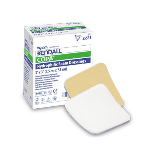 Kendall Foam Dressing 3 x 3 Inch Sterile Non-Adhesive Hydrophilic Foam Dressing