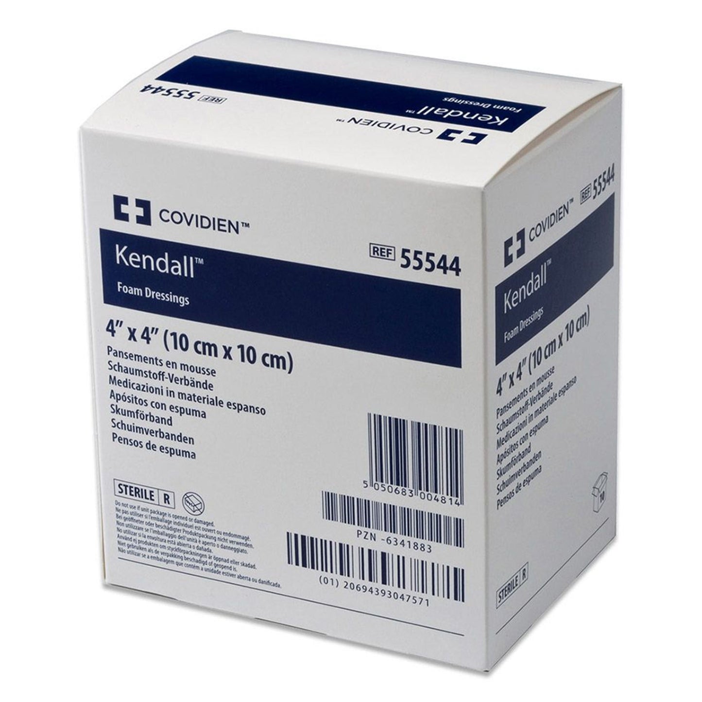 Kendall Foam Island Foam Dressing 4 x 4 Inch Sterile with Border and Film Backing
