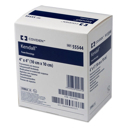 Kendall Foam Island Foam Dressing 4 x 4 Inch Sterile with Border and Film Backing