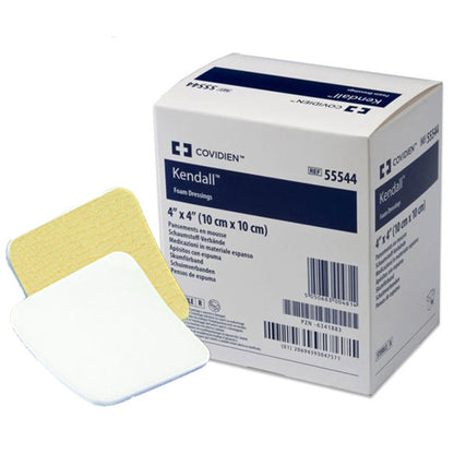 Kendall Foam Island Foam Dressing 4 x 4 Inch Sterile with Border and Film Backing