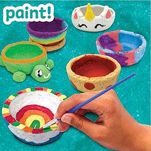 Made By Me! Sand Dough Sculpt & Paint Creations Pottery Kit – Mess-Free Arts & Crafts for Kids Ages 6–9