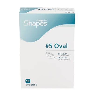 PolyMem Shapes Foam Dressing 3-1/2 x 5 Inch Sterile Oval with Border