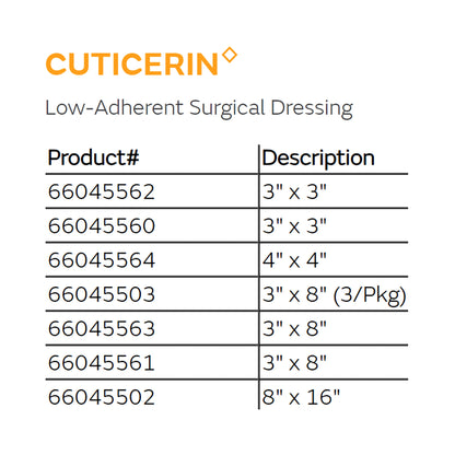Cuticerin Oil Emulsion Impregnated Dressing 3 x 8 Inch – Sterile Rectangle