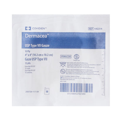Dermacea Gauze Sponge 4 x 4 Inch 12-Ply Sterile 10 per Pack USP Type VII