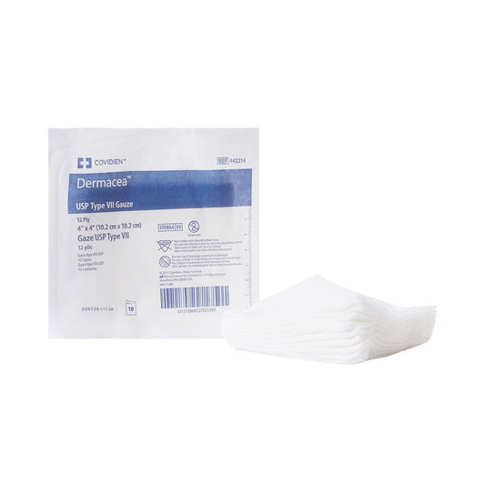 Dermacea Gauze Sponge 4 x 4 Inch 12-Ply Sterile 10 per Pack USP Type VII