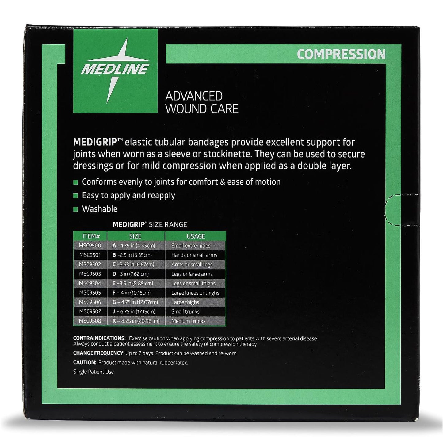Medigrip Elastic Tubular Support Bandage Size F 4 Inch x 11 Yard Standard Compression for Large Knee & Thigh