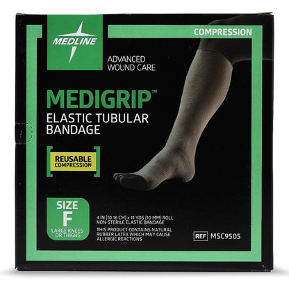 Medigrip Elastic Tubular Support Bandage Size F 4 Inch x 11 Yard Standard Compression for Large Knee & Thigh