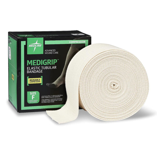 Medigrip Elastic Tubular Support Bandage Size F 4 Inch x 11 Yard Standard Compression for Large Knee & Thigh