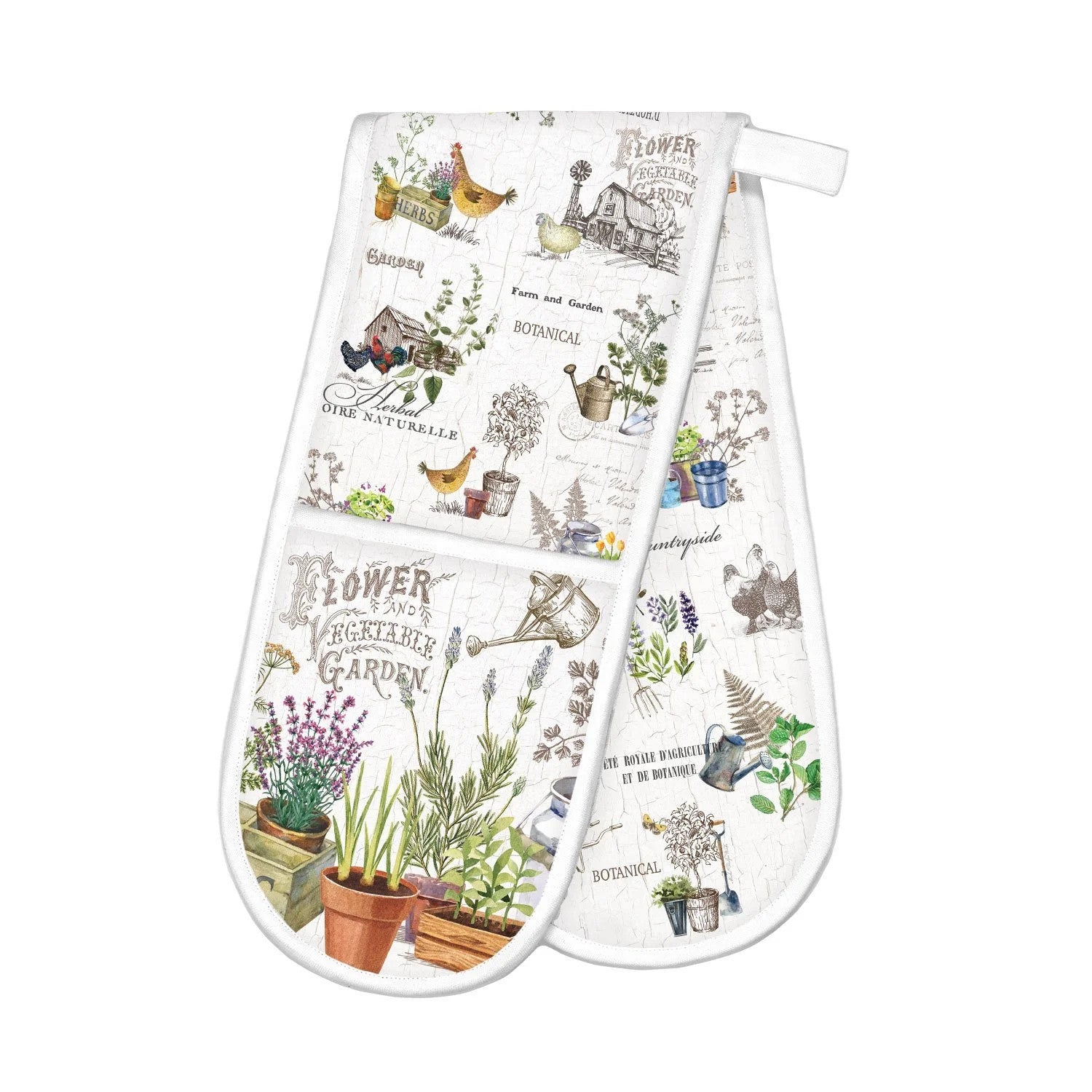 Michel Design Works Country Life Double Oven Glove Farmhouse Chic Kitchen