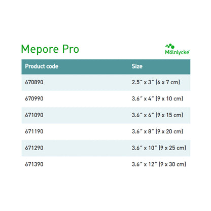 Mepore Pro Island Dressing 3-3/5 x 6 Inch Sterile Waterproof Film Backing