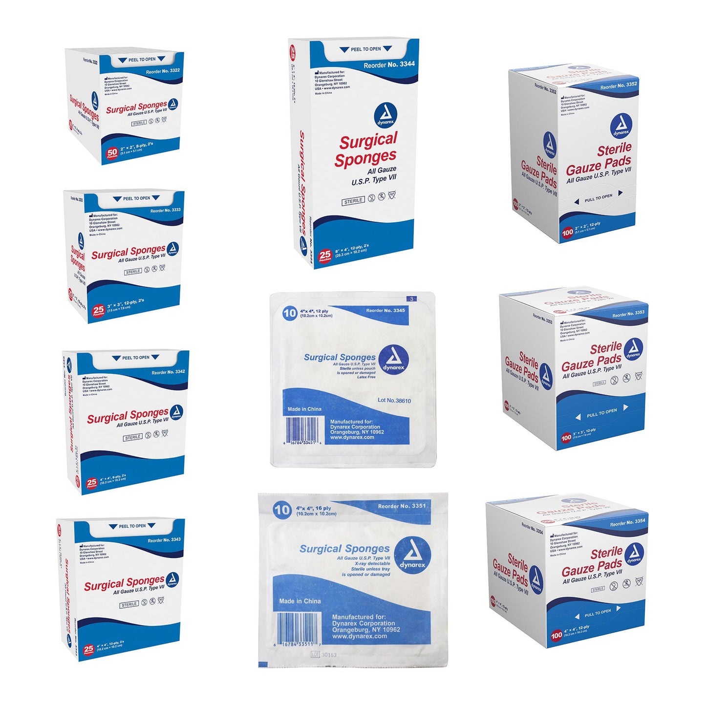 Dynarex Sterile Gauze Sponge 2 x 2 Inch 8-Ply – 2 per Pack