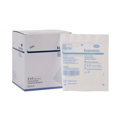 Econolux Gauze Sponge 4 x 4 Inch 8-Ply Sterile – 2 per Pack