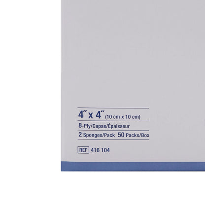 Econolux Gauze Sponge 4 x 4 Inch 8-Ply Sterile – 2 per Pack