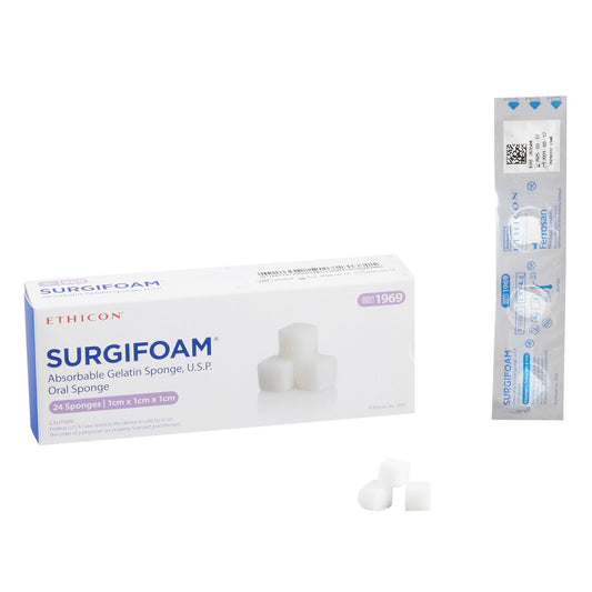 SURGIFOAM Hemostatic Sponge 1 x 1 x 1 mm Sterile Porcine Gelatin – 24 Count