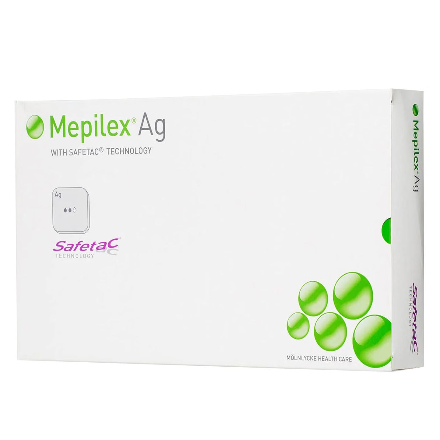 Mepilex Ag Silver Foam Dressing 4 x 4 Inch Sterile Silicone Adhesive