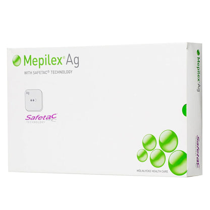 Mepilex Ag Silver Foam Dressing 4 x 4 Inch Sterile Silicone Adhesive