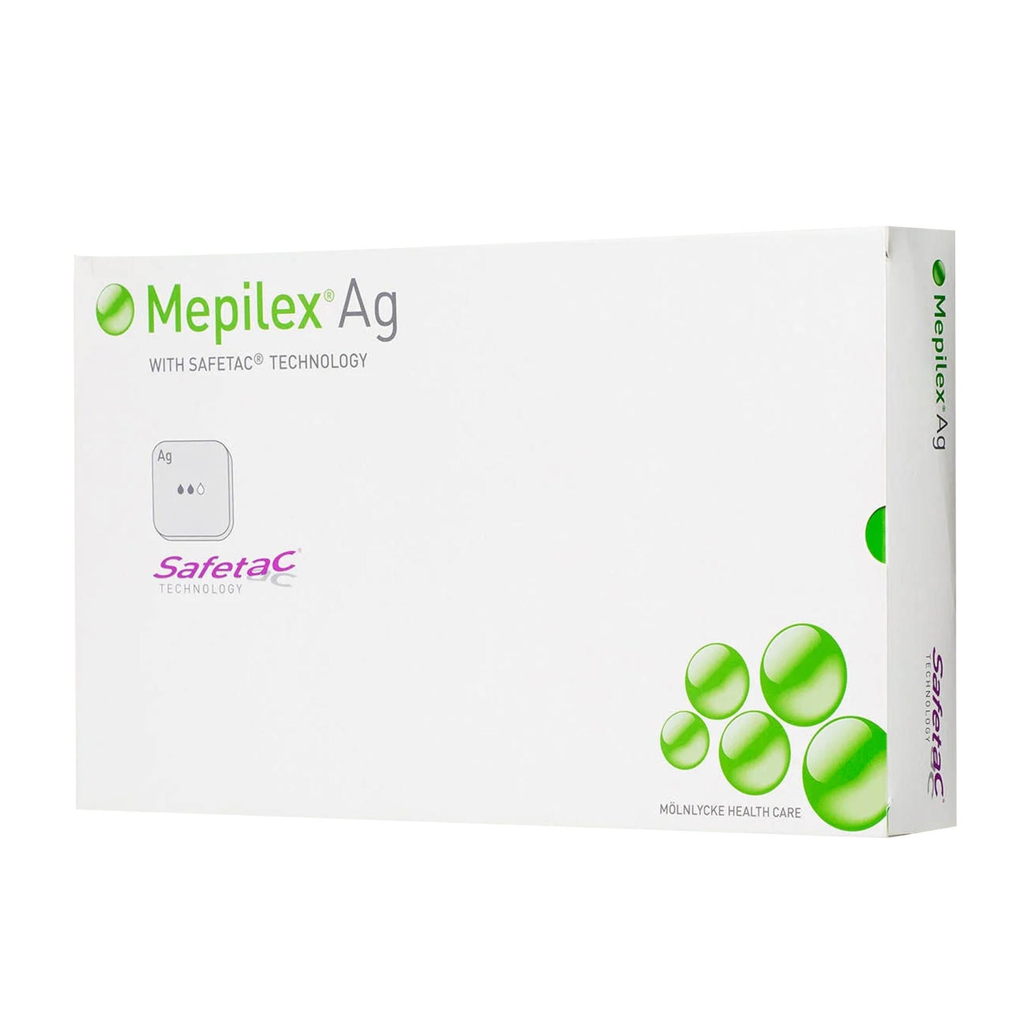 Mepilex Ag Silver Foam Dressing 6 x 6 Inch Sterile Silicone Adhesive