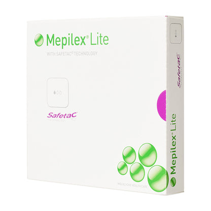Mepilex Lite Thin Foam Dressing 6 x 6 Inch Sterile Silicone Adhesive with Film Backing