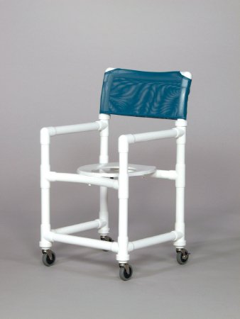 Shower Chair Standard Fixed Arms PVC Frame Mesh Backrest