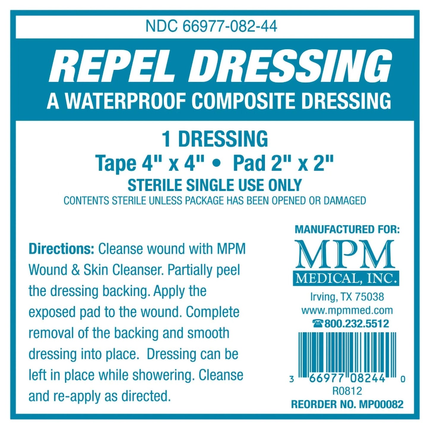 Repel Composite Dressing 4 x 4 Inch Sterile Square with Border