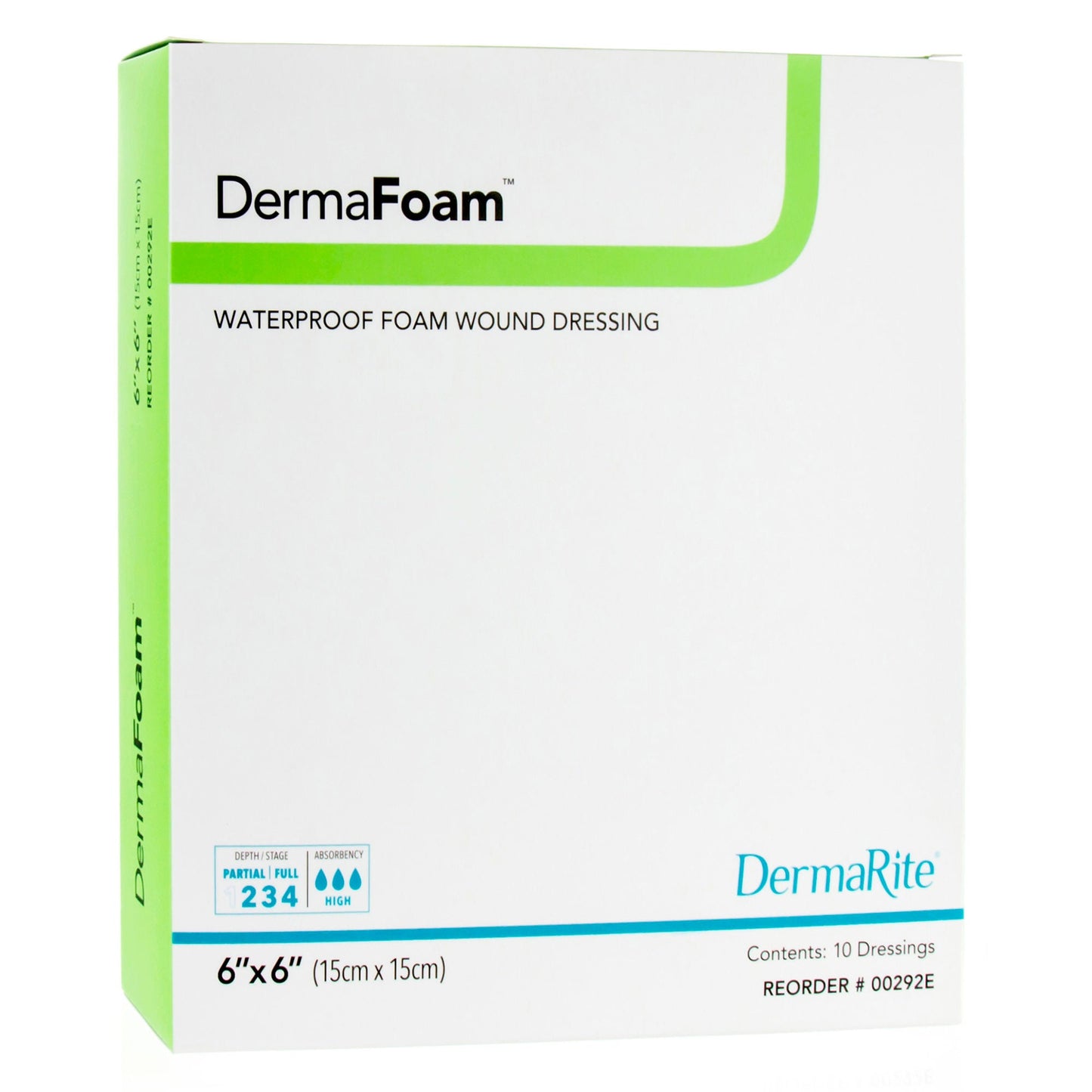 DermaFoam Foam Dressing 6 x 6 Inch Nonadhesive Sterile Square Dressing