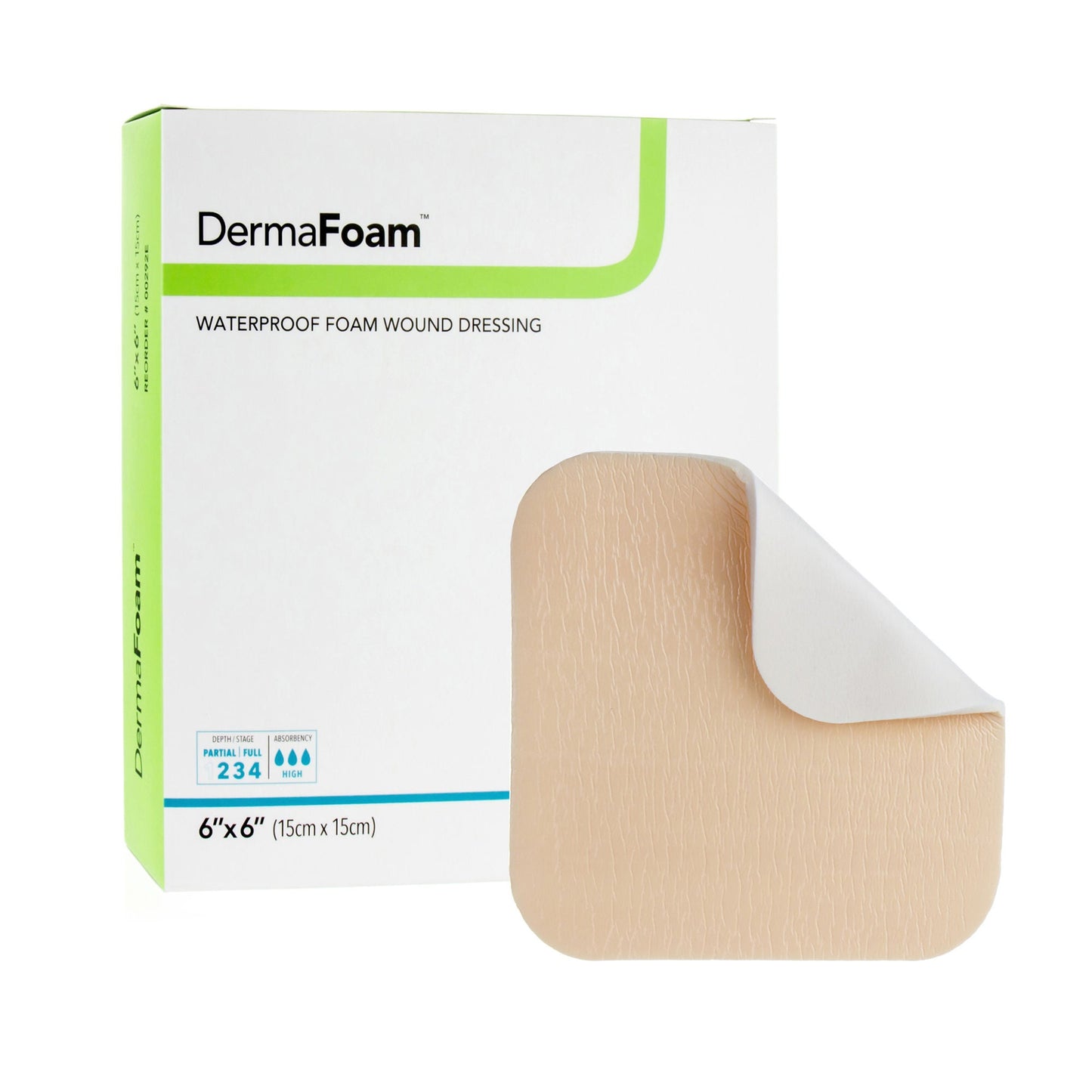 DermaFoam Foam Dressing 6 x 6 Inch Nonadhesive Sterile Square Dressing