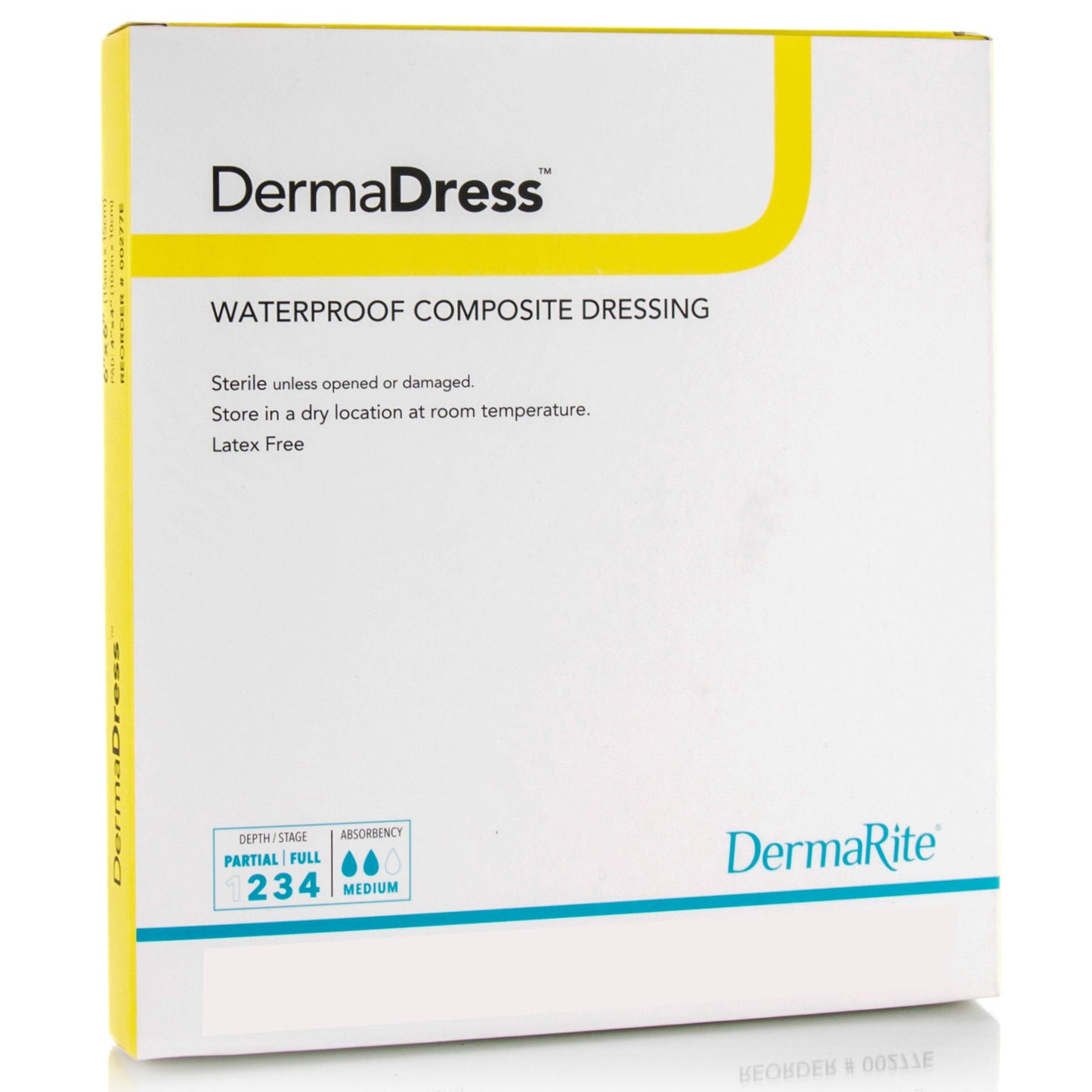 DermaDress Composite Dressing 4 x 4 Inch Sterile Waterproof Film Backing