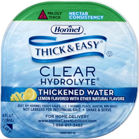 Thickened Water Thick & Easy Hydrolyte 4 oz. Portion Cup Lemon Flavor Liquid IDDSI Level 2 Mildly Thick