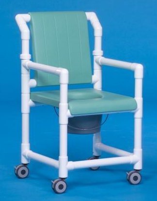 Commode / Shower Chair ipu Fixed Arms PVC Frame Mesh